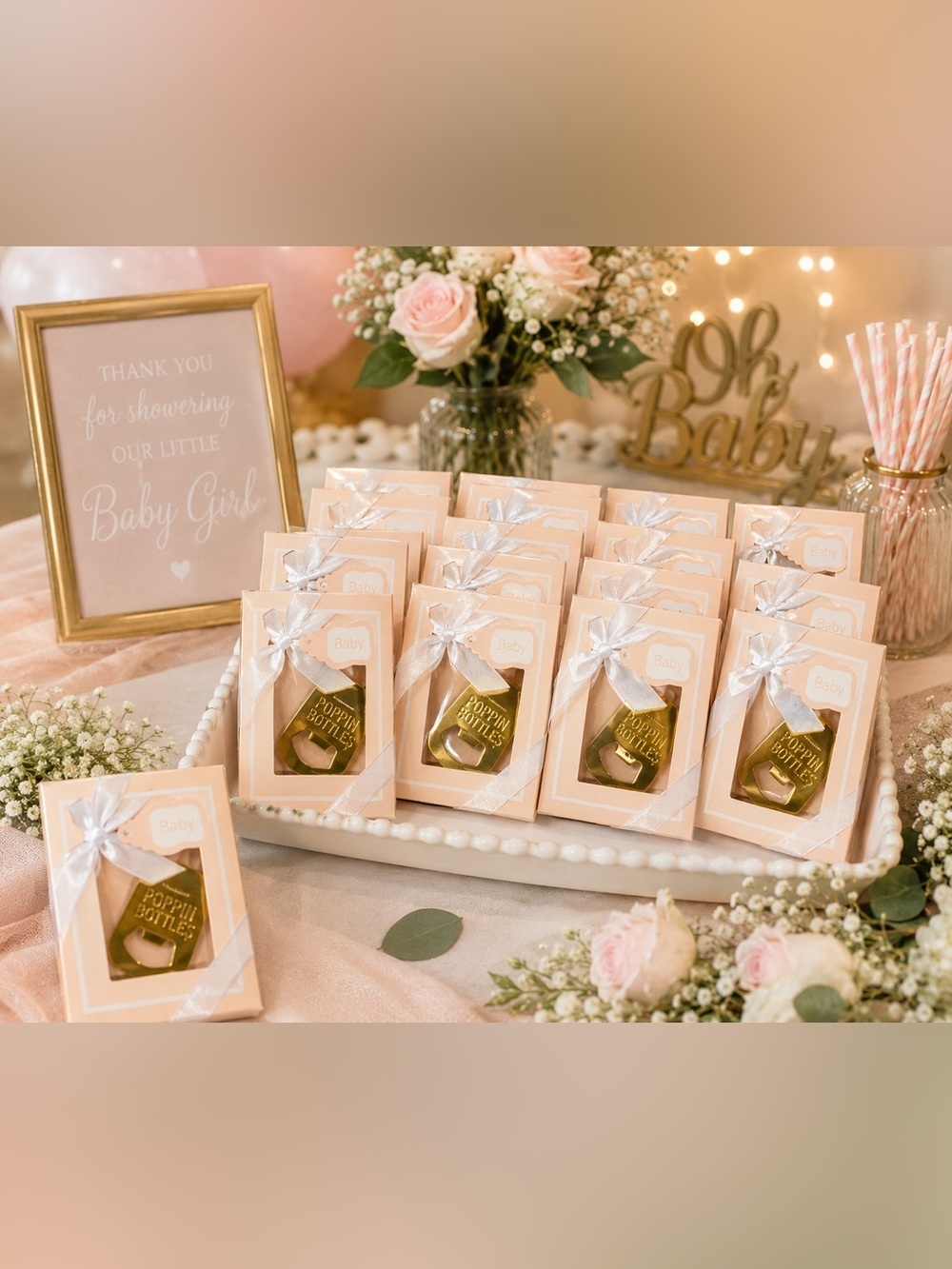 Baby Shower Favors Set of 15 Gold Bottle Opener Party Favors  Shower Gifts Set
